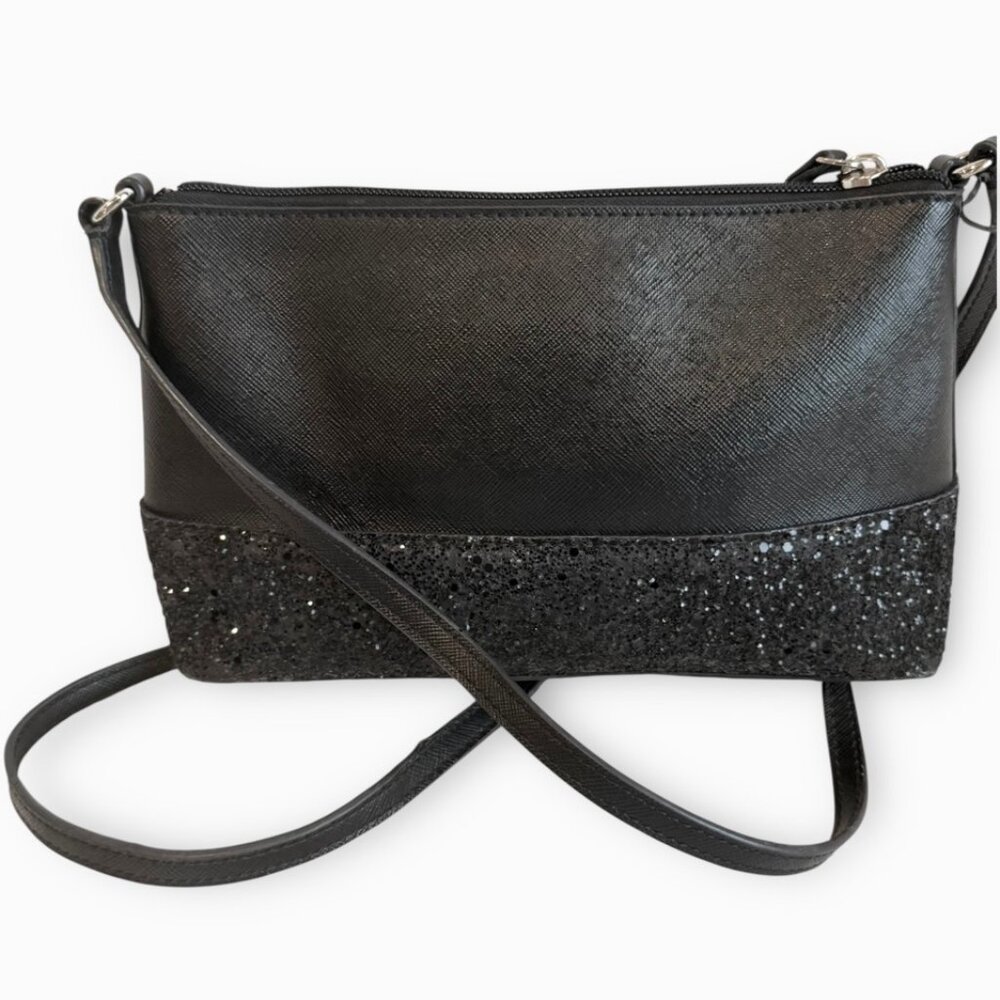 Kate Spade Flash Glitter Mixed Black Crossbody Purse - Picture 3 of 9